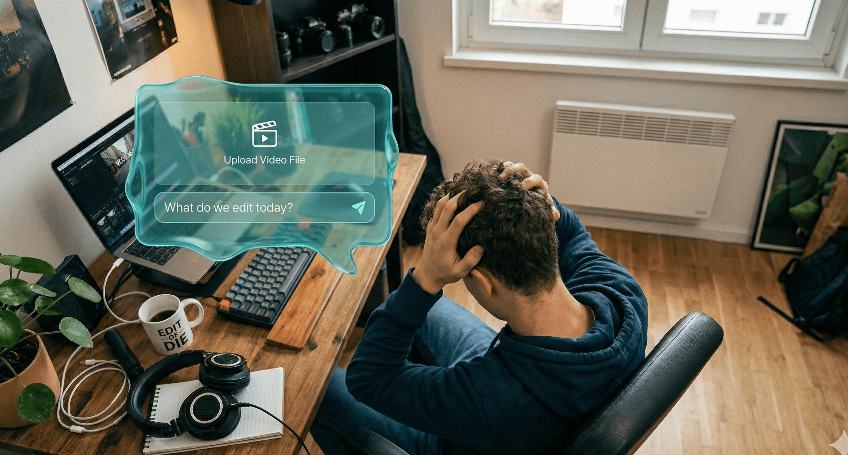 Creator describing their video edit with a simple prompt